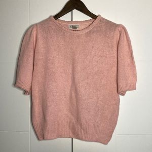 Vintage Nicole Curie Pink Knit Sweater Shirt, L